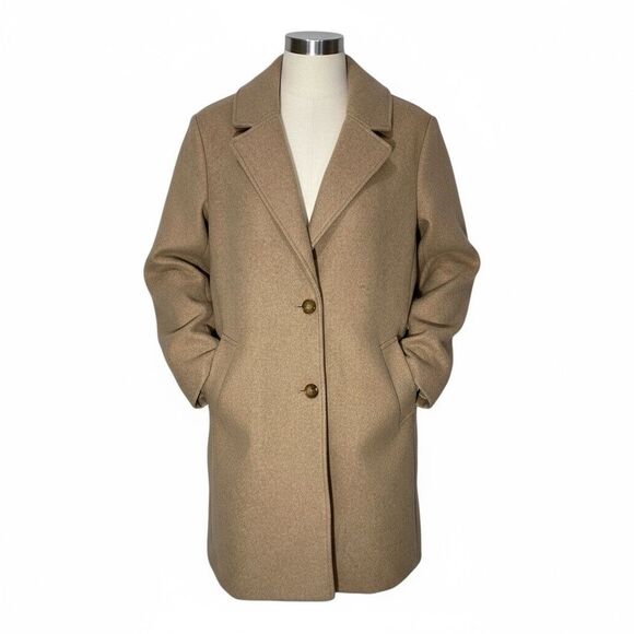 Old Navy Oversized Soft Brushed, Button-Front Coat Size X-Large Tan Beige - Picture 1 of 11